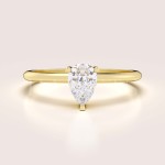 Bague de fiançailles avec moissanite 0.5 ct solitaire: Teardrop - or 14k