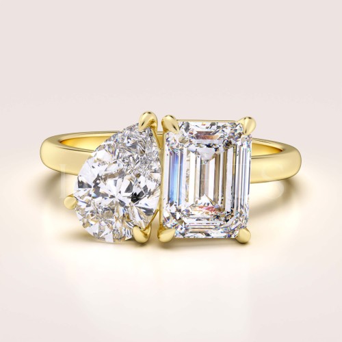bague-de-fiancailles-toi-et-moi-moissanite-3-5ct-taille-emeraude-poire-or-jaune-gemini-hariets.