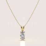 Collier Mellow avec moissanite de 1ct, taille marquise – or 14k