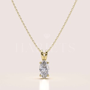 Collier Mellow avec moissanite de 1ct, taille marquise – or 14k