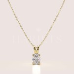 Collier Mellow avec moissanite de 1ct en taille ovale – or 14k