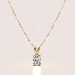 Collier Mellow avec moissanite de 1ct en taille ovale – or 14k