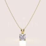 Collier Mellow avec moissanite de 1ct en taille coussin – or 14k