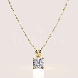 Collier Mellow avec moissanite de 1ct en taille coussin – or 14k