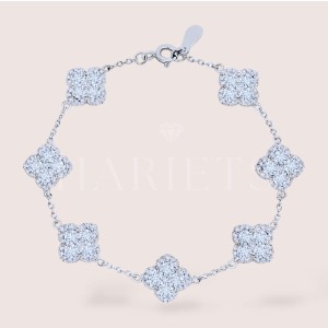 Bracelet avec moissanites en forme de trèfles – argent 925