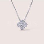 Collier avec moissanites trèfle 0,4 ct – argent 925