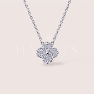 Collier avec moissanites trèfle 0,4 ct – argent 925