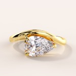 Bague de fiançailles avec moissanite, taille poire – Icon or 585