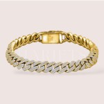 Bracelet cubain en or 14k avec moissanites 8mm