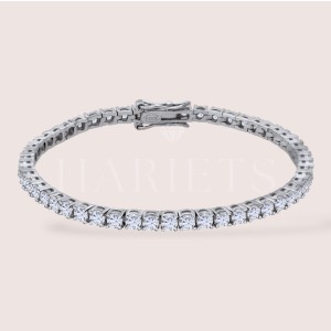 Bracelet tennis avec moissanites 3 mm – argent 925