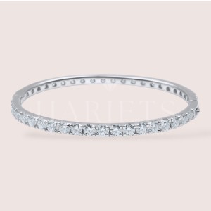 BANGLE - Bracelet rond moissanite en serti canal 4mm - argent 925