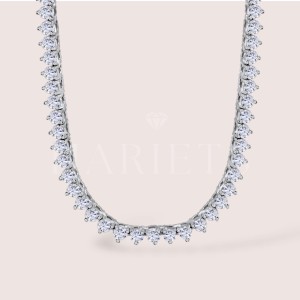 Collier tennis en argent avec moissanites 3CLAW – 3 mm