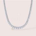 Collier tennis avec moissanites 3 mm ajustable – argent 925