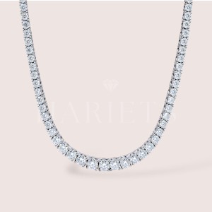 Collier tennis avec moissanites 3 mm ajustable – argent 925