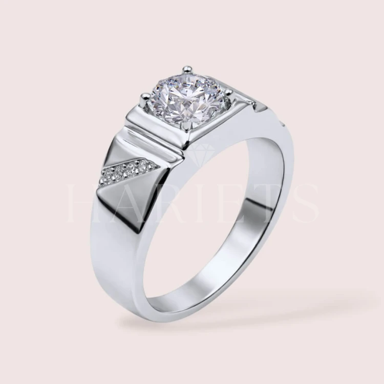 Chevalière avec moissanites 1ct – argent 925