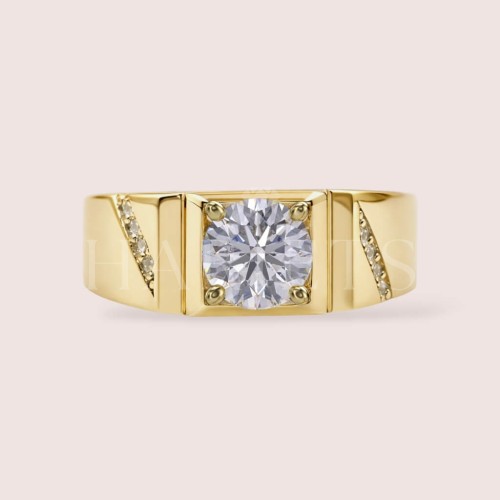 Chevalière avec moissanites 1ct – argent 925