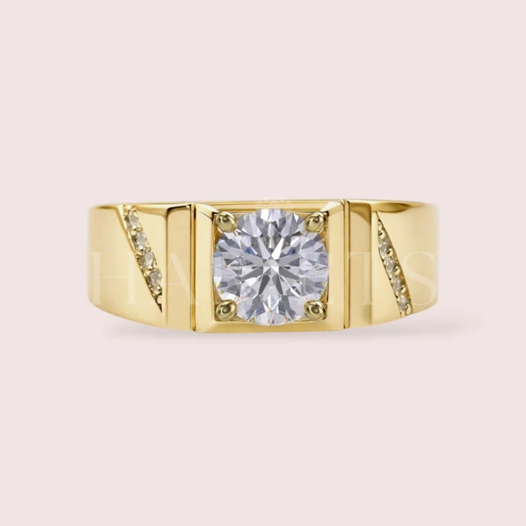 Chevalière avec moissanites 1ct – argent 925