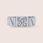 Chevalière avec moissanites 1ct – argent 925