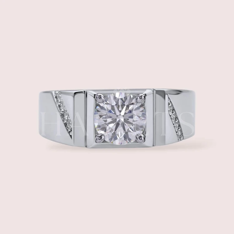 Chevalière avec moissanites 1ct – argent 925