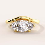 Bague de fiançailles avec moissanite taille marquise – Icon or 585