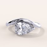 Bague de fiançailles avec moissanite taille poire – Icon argent 925