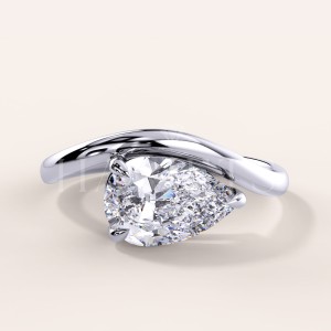 Bague de fiançailles avec moissanite taille poire – Icon argent 925
