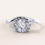 Bague de fiançailles avec moissanite taille ovale – Icon argent 925