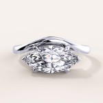 Bague de fiançailles avec moissanite taille marquise – Icon argent 925
