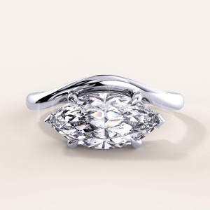 Bague de fiançailles avec moissanite taille marquise – Icon argent 925