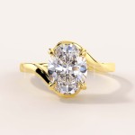 Bague de fiançailles avec moissanite taille ovale – Muse or 585