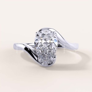 Bague de fiançailles avec moissanite taille poire – Muse argent 925
