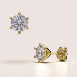 Clous d’oreilles avec moissanite 2×0,5 ct – or 585