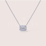 Collier moissanite taille émeraude Eden - argent 925