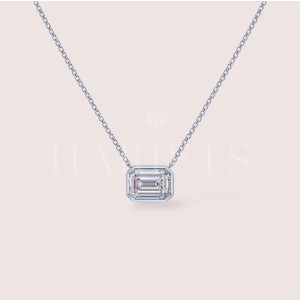 Collier moissanite taille émeraude Eden - argent 925