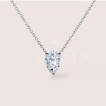 Collier avec moissanite taille poire - Argent 925