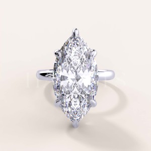 Bague avec moissanite 4ct taille marquise – Royal Stones : Gigi argent 925