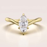 Bague de fiançailles avec diamant de laboratoire 1ct taille marquise – Nova : Gissele or 585