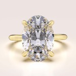 Bague de fiançailles avec diamant de laboratoire env. 4 ct taille ovale – Bella Royal Stones or 585