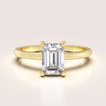 Bague de fiançailles Solitaire avec diamant de laboratoire 1 ct ou 2 ct taille émeraude – Verity or 585
