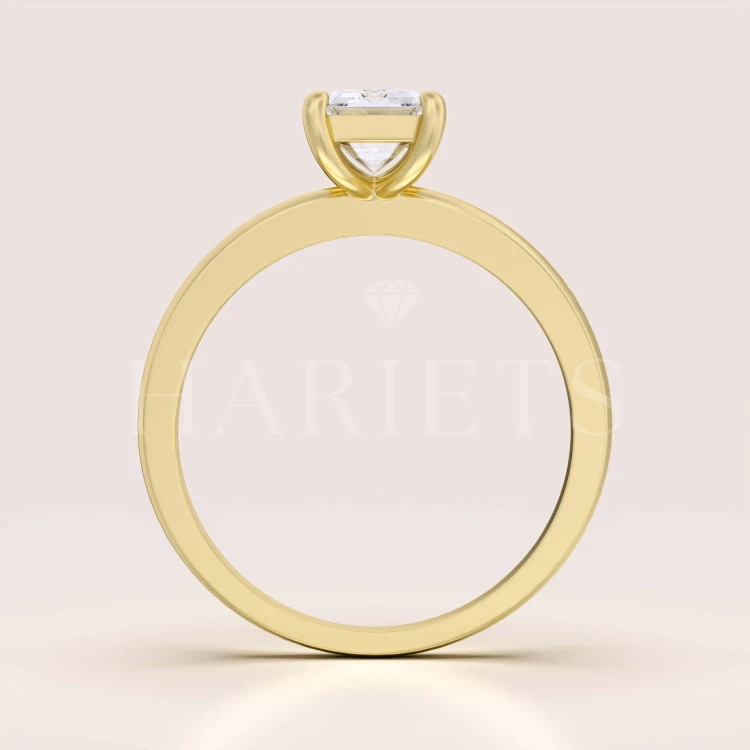 bague-de-fiançailles-solitaire-verity-diamant-de-laboratoire-1ct-taille-émeraude-vue-avant-or-jaune-hariets.