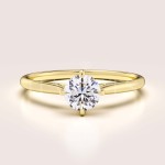 Bague de fiançailles Solitaire avec diamant de laboratoire 0,5 ct ou 1 ct – Aura or 585