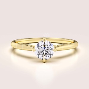 Bague de fiançailles Solitaire avec diamant de laboratoire 0,5 ct ou 1 ct – Aura or 585