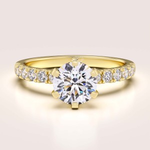 Bague de fiançailles avec moissanite 1 ct – Halo: Terra or 585