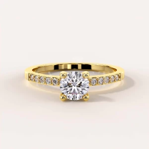 Bague de fiançailles halo avec moissanite – Aurielle en or 585