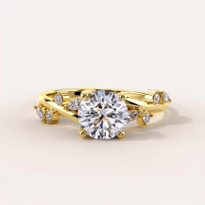 Bague de fiançailles avec moissanite – Fleur en or 585