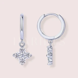 Boucles d’oreilles avec moissanites – Floriss argent 925