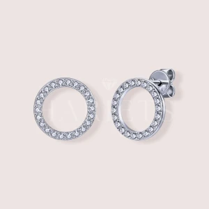 Boucles d’oreilles rondes avec moissanites – Orelia argent 925