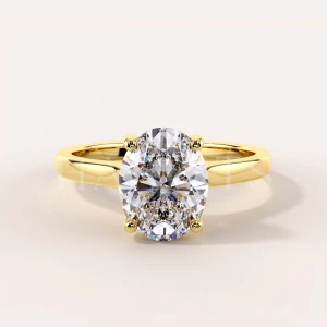 Bague de fiançailles avec moissanite de 2 ct taille ovale – Noelle, or 585