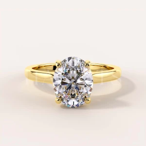 Bague de fiançailles avec moissanite de 2 ct taille ovale avec Hidden Halo – Noelle, or 585