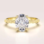Bague de fiançailles en 24h avec moissanite de 2 ct taille ovale – Twisted en or 14k (anneau torsadé)